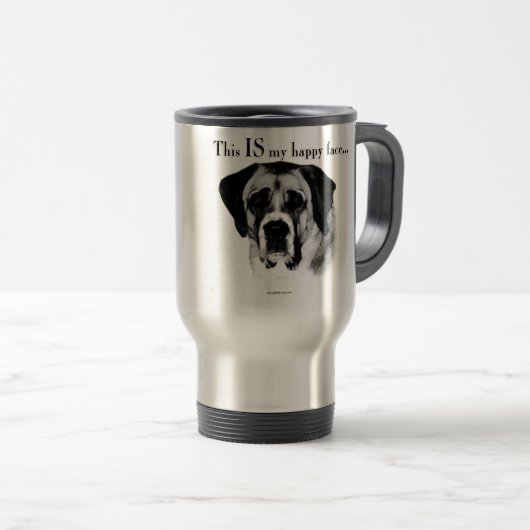 Saint Bernard Happy Face Reisebecher (VorderseiteRechts)