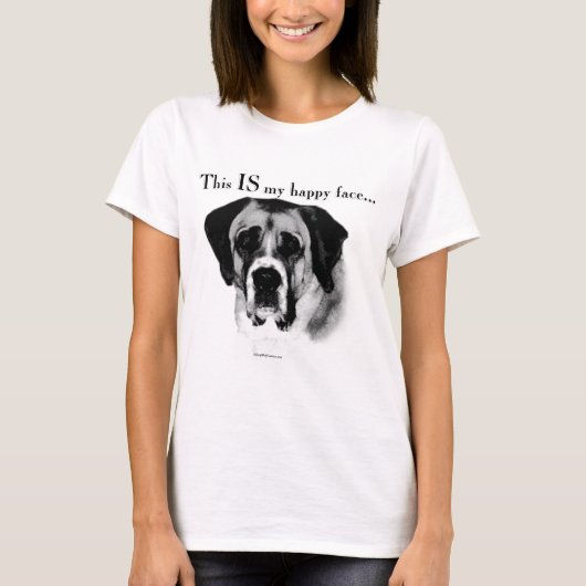Saint Bernard Happy Face T-Shirt (Vorderseite)