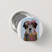 Saint Bernard Hippie Button (Vorne & Hinten)