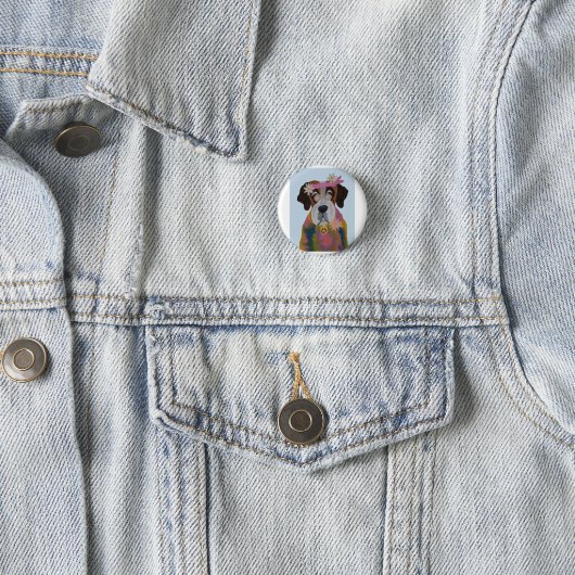 Saint Bernard Hippie Button (Beispiel)
