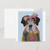 Saint Bernard Hippie Dankeskarte (Vorne/Hinten)