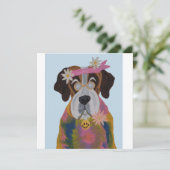 Saint Bernard Hippie Dankeskarte (Stehend Vorderseite)