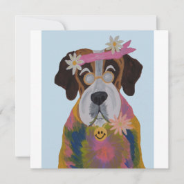 Saint Bernard Hippie Dankeskarte