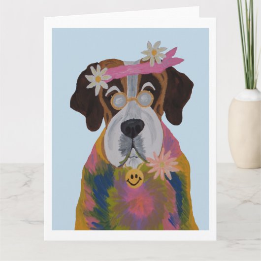 Saint Bernard Hippie Karte (Vorderseite)