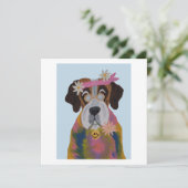 Saint Bernard Hippie Karte (Stehend Vorderseite)