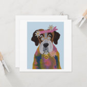 Saint Bernard Hippie Karte (Vorderseite/Rückseite Beispiel)