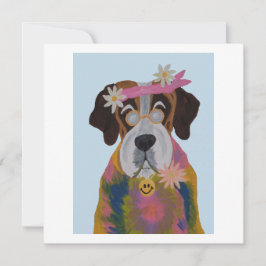 Saint Bernard Hippie Karte