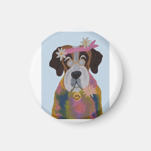 Saint Bernard Hippie Magnet (Vorne)