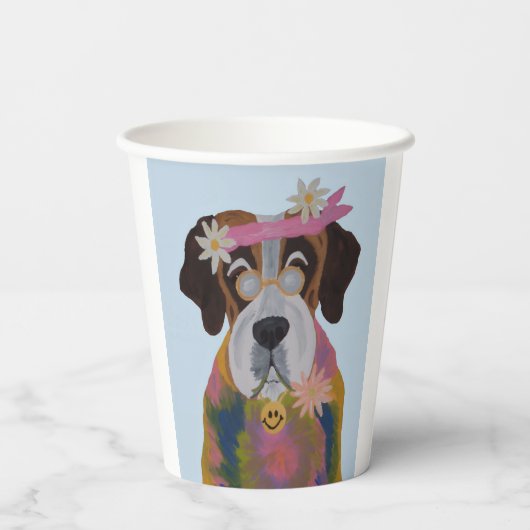Saint Bernard Hippie Pappbecher (Rückseite)