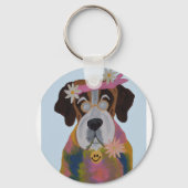 Saint Bernard Hippie Schlüsselanhänger (Rückseite)