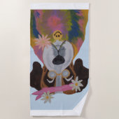 Saint Bernard Hippie Strandtuch (Vorderseite)