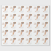 Saint Bernard Hund Design Geburtstag Geschenkpapier (Flach)