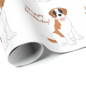 Saint Bernard Hund Design Geburtstag Geschenkpapier (Rolleneckpunkt)