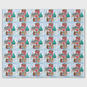 Saint Bernard Hund im Schnee Weihnachtshundehaus Geschenkpapier (Flach)