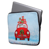 Saint Bernard Hund in Auto mit dem Weihnachtsmann Laptopschutzhülle (Vorderseite Links)