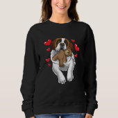 Saint Bernard Hund mit Herz Sweatshirt (Vorderseite)