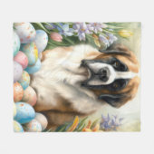 Saint Bernard Hund mit Ostereiern Urlaub Fleecedecke (Vorderseite (Horizontal))