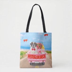 Saint Bernard Hund Valentinstag LKW Herzen Tasche