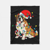 Saint Bernard Hund Weihnachtsbeleuchtung Weihnacht Fleecedecke (Vorderseite)