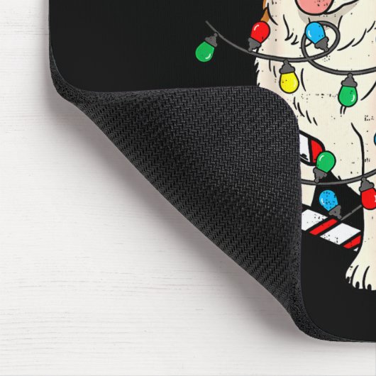 Saint Bernard Hund Weihnachtsbeleuchtung Weihnacht Mousepad (Ecke)