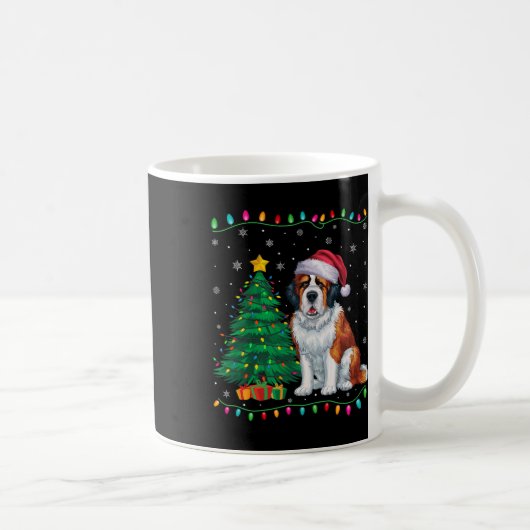 Saint Bernard Hund Weihnachtsmannmütze Männer Frau Kaffeetasse (Rechts)
