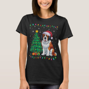 Saint Bernard Hund Weihnachtsmannmütze Männer Frau T-Shirt