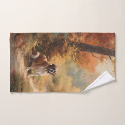 Saint Bernard im Herbst Leaves Fall Inspiriert Badhandtuch Set (Handtuch)