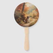 Saint Bernard im Herbst Leaves Fall Inspiriert Fächer (Rückseite)