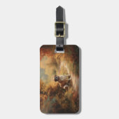 Saint Bernard im Herbst Leaves Fall Inspiriert Gepäckanhänger (Vorderseite vertikal)