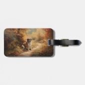 Saint Bernard im Herbst Leaves Fall Inspiriert Gepäckanhänger (Rückseite horizontal)