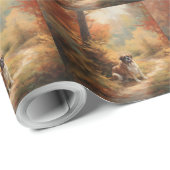Saint Bernard im Herbst Leaves Fall Inspiriert Geschenkpapier (Rolleneckpunkt)