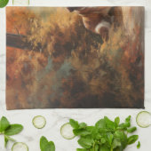 Saint Bernard im Herbst Leaves Fall Inspiriert Geschirrtuch (Gefaltet)