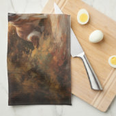 Saint Bernard im Herbst Leaves Fall Inspiriert Geschirrtuch (Viertel Falte)