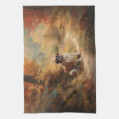 Saint Bernard im Herbst Leaves Fall Inspiriert Geschirrtuch (Vertikal)