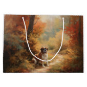 Saint Bernard im Herbst Leaves Fall Inspiriert Große Geschenktüte (Rückseite)