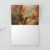 Saint Bernard im Herbst Leaves Fall Inspiriert Karte (Innenseite)