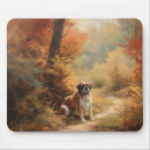 Saint Bernard im Herbst Leaves Fall Inspiriert Mousepad (Vorne)
