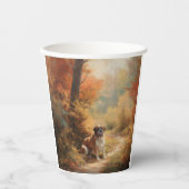 Saint Bernard im Herbst Leaves Fall Inspiriert Pappbecher (Vorderseite)