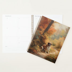 Saint Bernard im Herbst Leaves Fall Inspiriert Planer