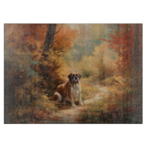 Saint Bernard im Herbst Leaves Fall Inspiriert Schneidebrett