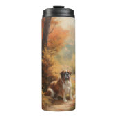 Saint Bernard im Herbst Leaves Fall Inspiriert Thermosbecher (Vorderseite)