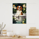 Saint Bernard In Bathtub Poster, Funny Dog Poster (Küche)