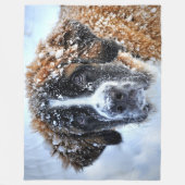 SAINT BERNARD in SNOW Fleecedecke (Vorderseite)