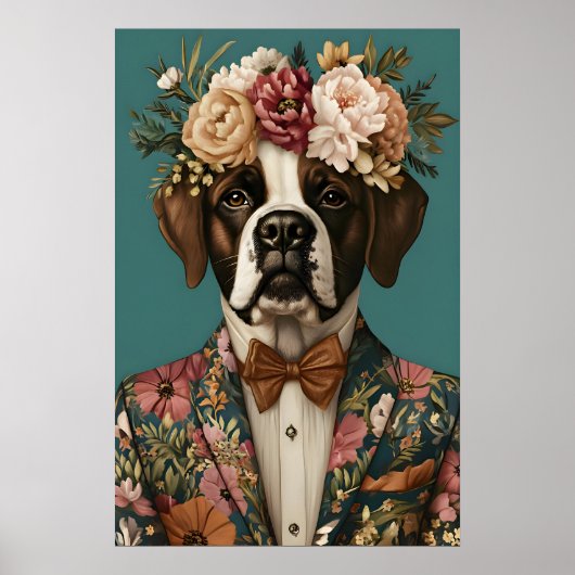Saint Bernard In Suit Poster, Saint Bernard Poster (Vorne)