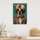 Saint Bernard In Suit Poster, Saint Bernard Poster (Küche)