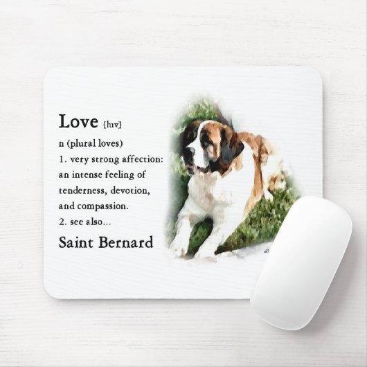Saint Bernard Kunstgeschenke Mousepad (Mit Mouse)