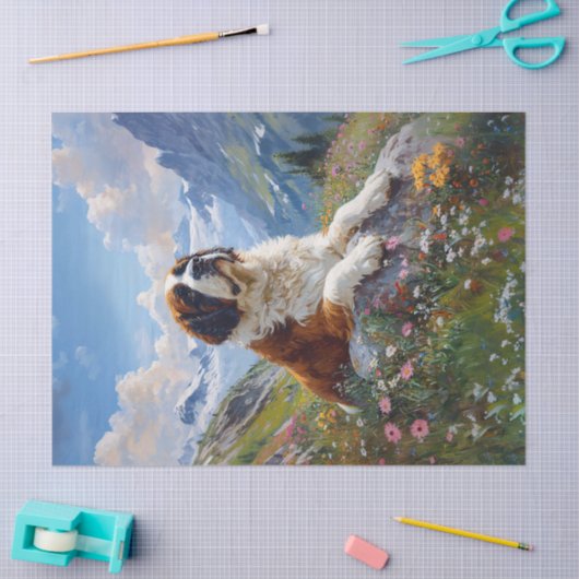 Saint Bernard Landschaftliche Wildblume Seidenpapier (Basteln)