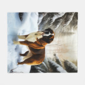 Saint Bernard Lassen Sie es Schnee Weihnachten Fleecedecke (Vorderseite (Horizontal))