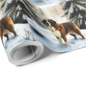 Saint Bernard Lassen Sie es Schnee Weihnachten Geschenkpapier (Rolleneckpunkt)
