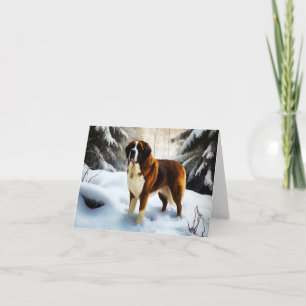Saint Bernard Lassen Sie es Schnee Weihnachten Karte